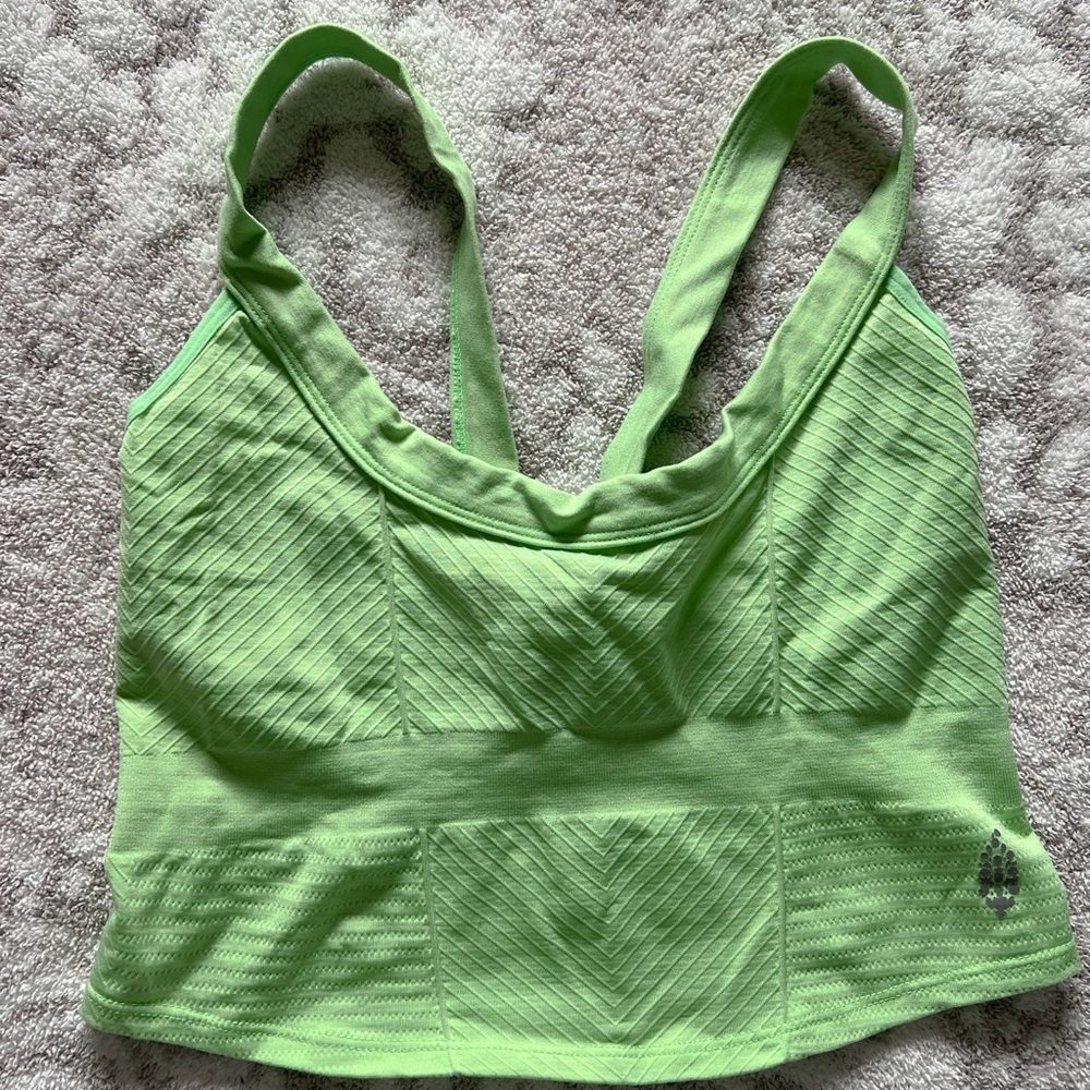 Free People Light Green Crop Tank m/l